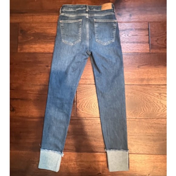 ZARA DENIM HIGH WAISTED SKINNY JEANS, SIZE US 4, MEDIUM BLUE  WASH - Picture 6 of 8